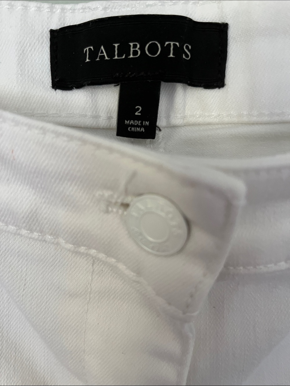 Talbots White Cropped Sailor Button Pants - Picture 4 of 7